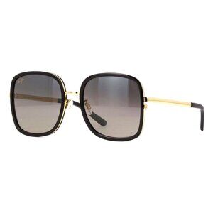 New MAUI JIM Pua Black Polarised Square GS865 02 Sunglasses Women